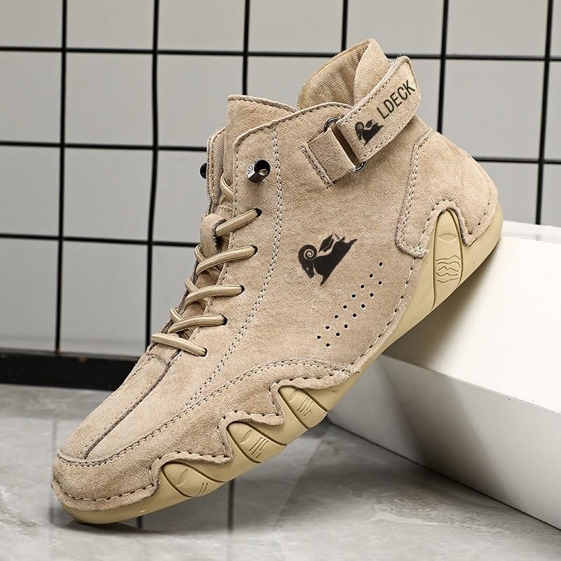 DBECK Men  Casual High Top Shoes Suede Hiking Lace-Up Boots‎ Beige US12/EU46 NEW UGG Men\ main image 3