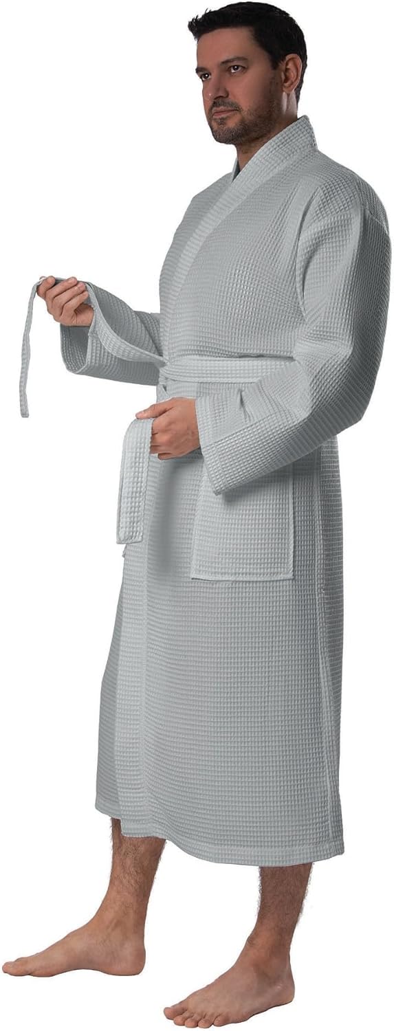BAGNO MILANO Mens Robes, Waffle Robes For Men, Turkish Cotton Mens Bathrobes - Image 2