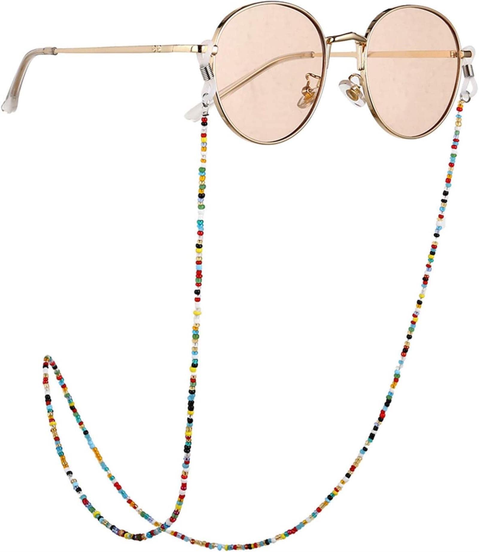 REVAHI Brillenband Karabiner Brillenzubehör Brillenkette Kordelkette Brillen Lanyard Kette s und Brillenkette Damen (Mehrfarbig, Einheitsgröße)