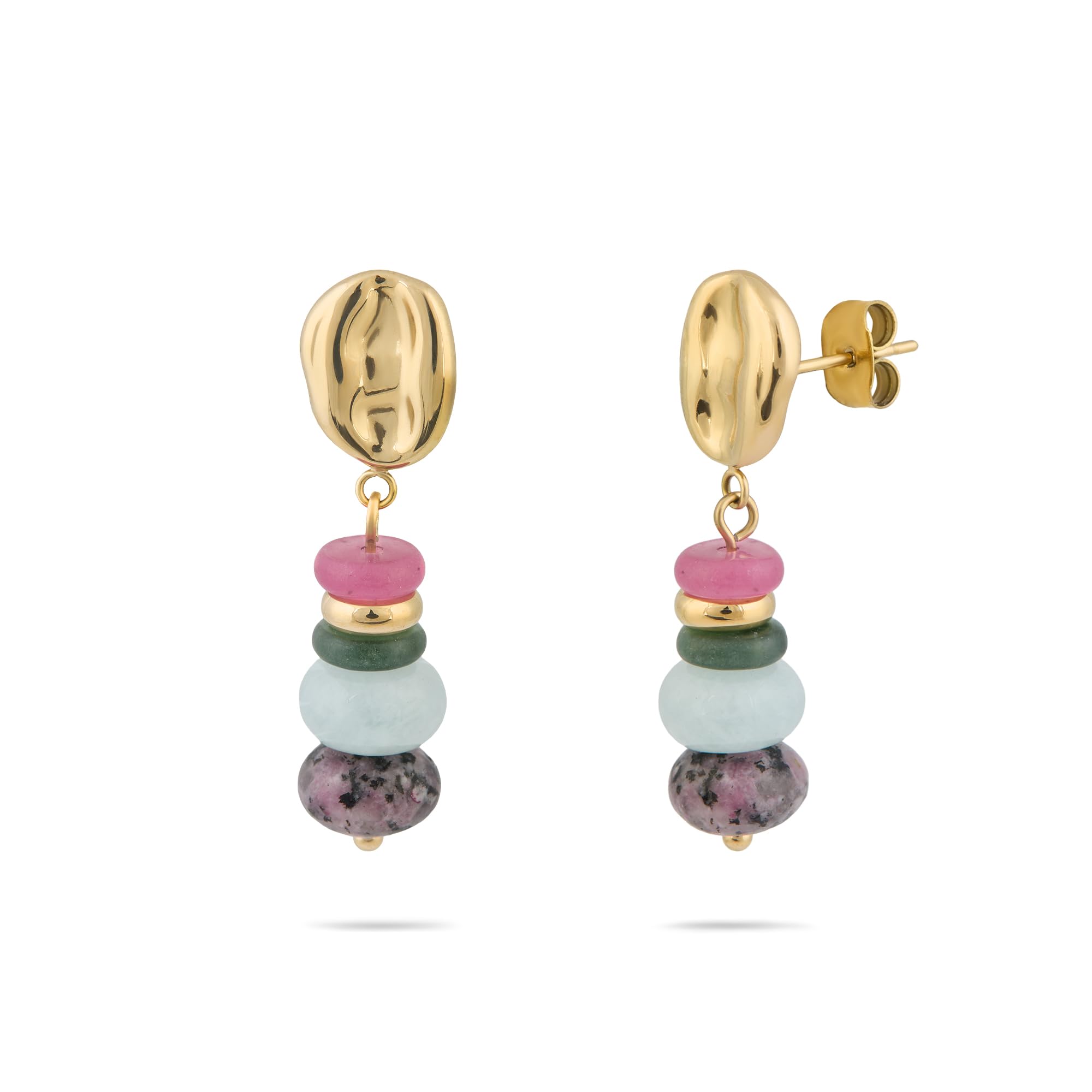 Tamaris Schmuck für Damen - Ohrringe aus Edelstahl mit bunten Steinen, Sommerlich und Elegante Schmuckstücke, wasserfest aus Edelstahl