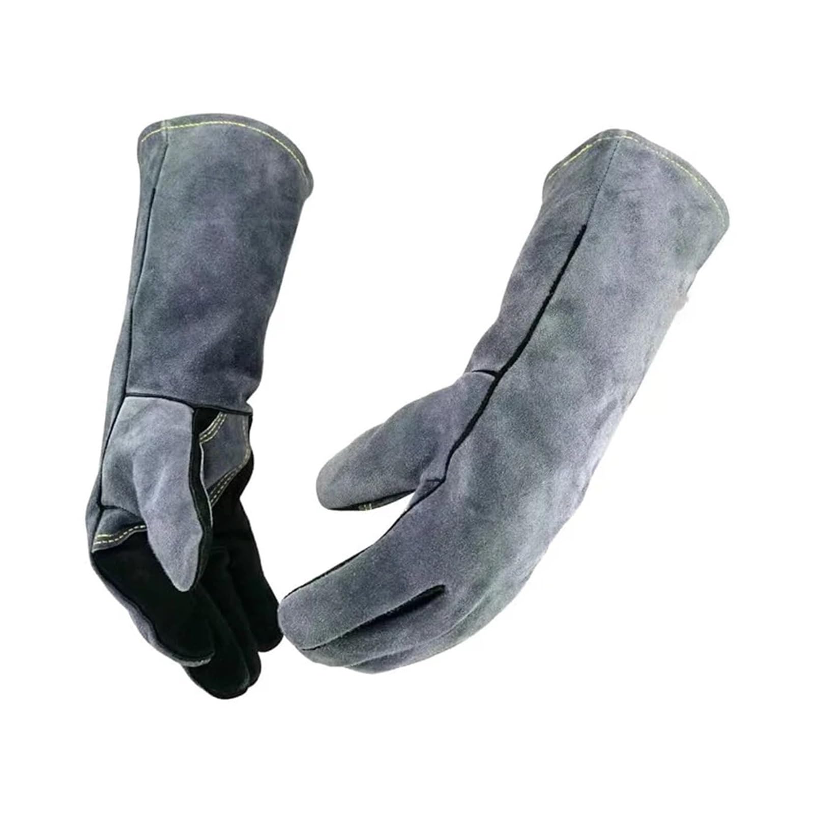 Guantes Negros Grises de 16 Pulgadas, Horno Barbacoa, Manoplas con Aislamiento térmico