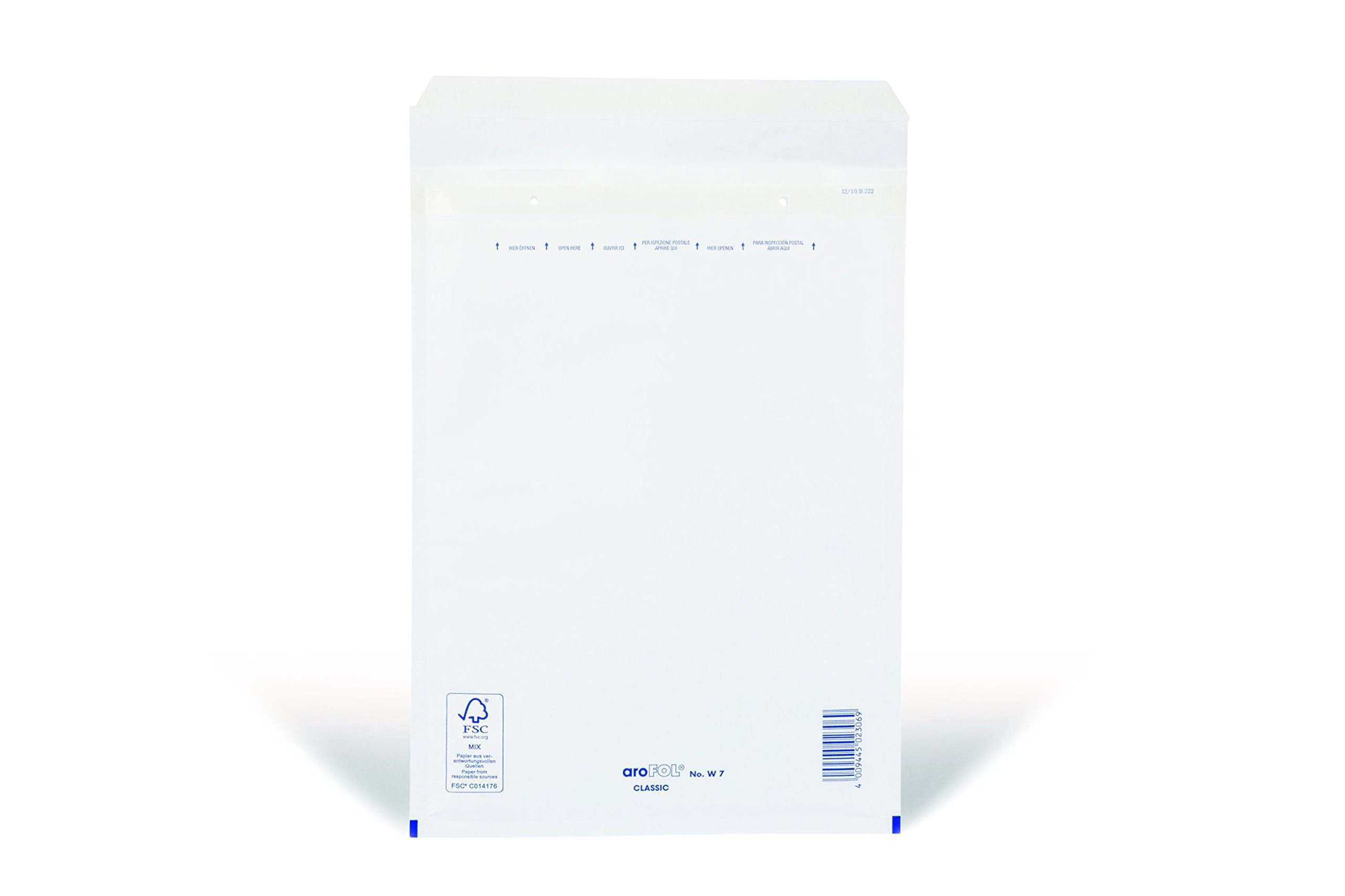 aroFOL 2FVAF000107 230x340 mm Set of 100 Bubble Envelopes No. 7 – White