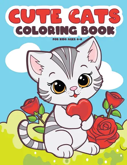 Cute Cats Coloring Book for Kids Ages 4-8:...