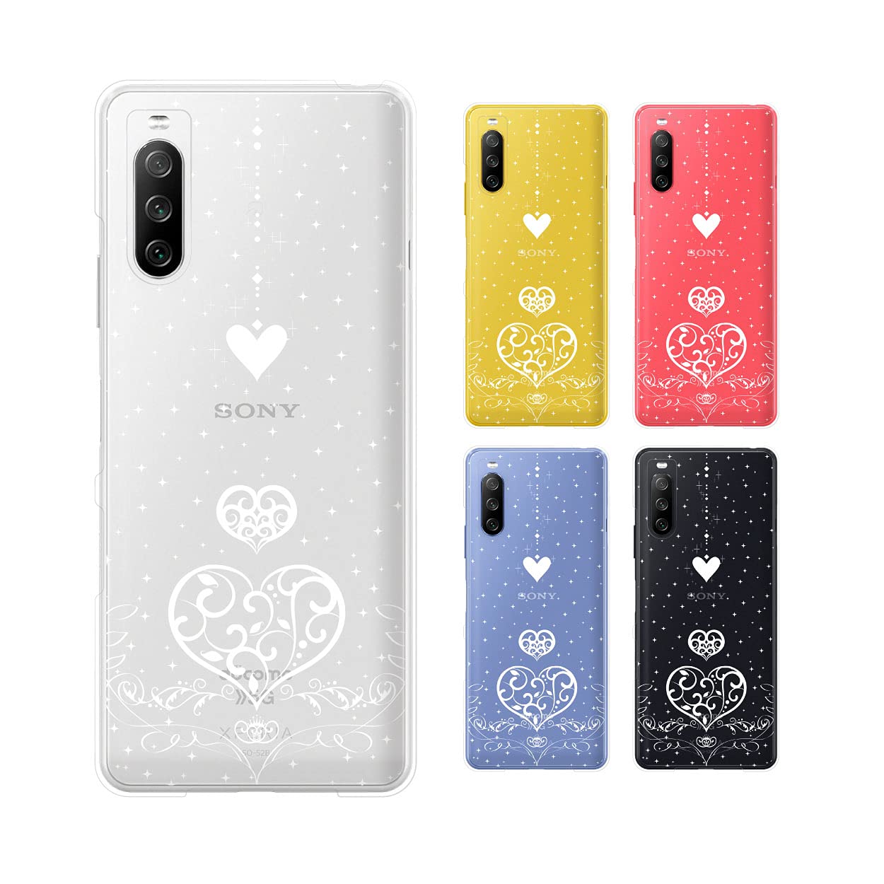 Xperia 10 Ⅲ SIMフリー ホワイト クリアケース付き SO-52B Xperia 10 III SO-52B SOG04 クリア ハードケース ぶらさがり