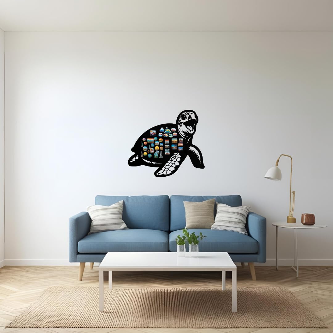 Tableau Magnétique tortue Noir 43x50 cm