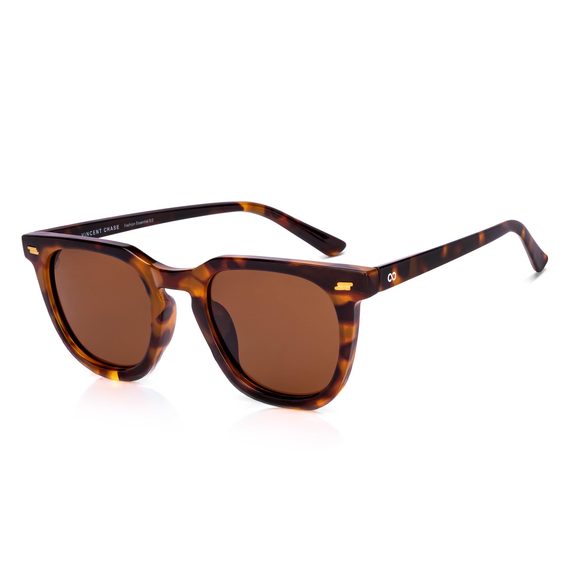 vincent chase eyewear Vincent Chase By Lenskart | Tortoise Brown Solid Full Rim Round | Branded and Stylish Sunglasses | Polarized and 100% UV Protected | Men & Women | Large | VC S17522-picture-37
