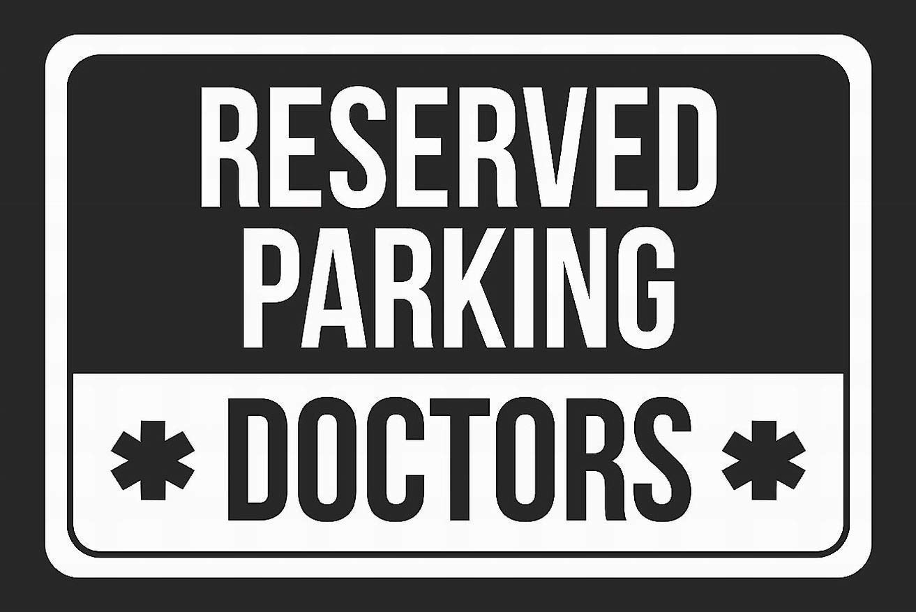 Biopracess New Metal Sign Reserved Parking Doctors Print White And Black 8x12 Inchs