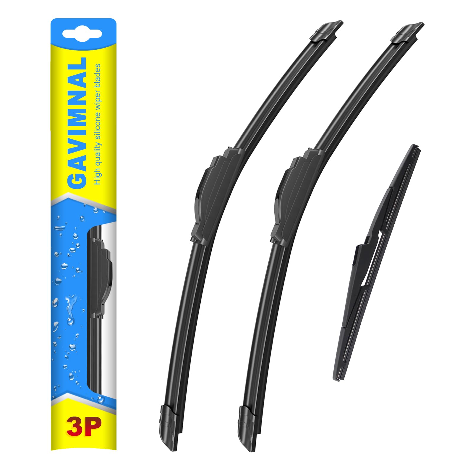 Gavimnal® Silicone Wiper Blades Replacement For Hyundai Santa Fe 2013-2018 | 26"+14" Front & 13" Rear, All-Weather, Streak-Free, OE-fit, Quiet, Easy One-Click Install