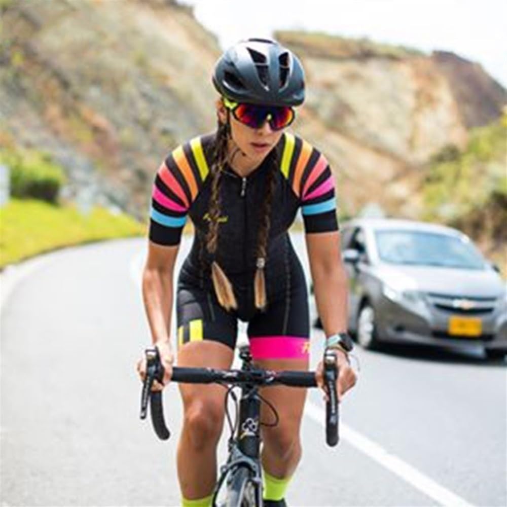 Traje de triatlón for mujer, conjuntos de Jersey de ciclismo, mono, ropa for bicicleta, traje de ciclismo de manga corta, ropa deportiva (Color : 08, Size : Medium)