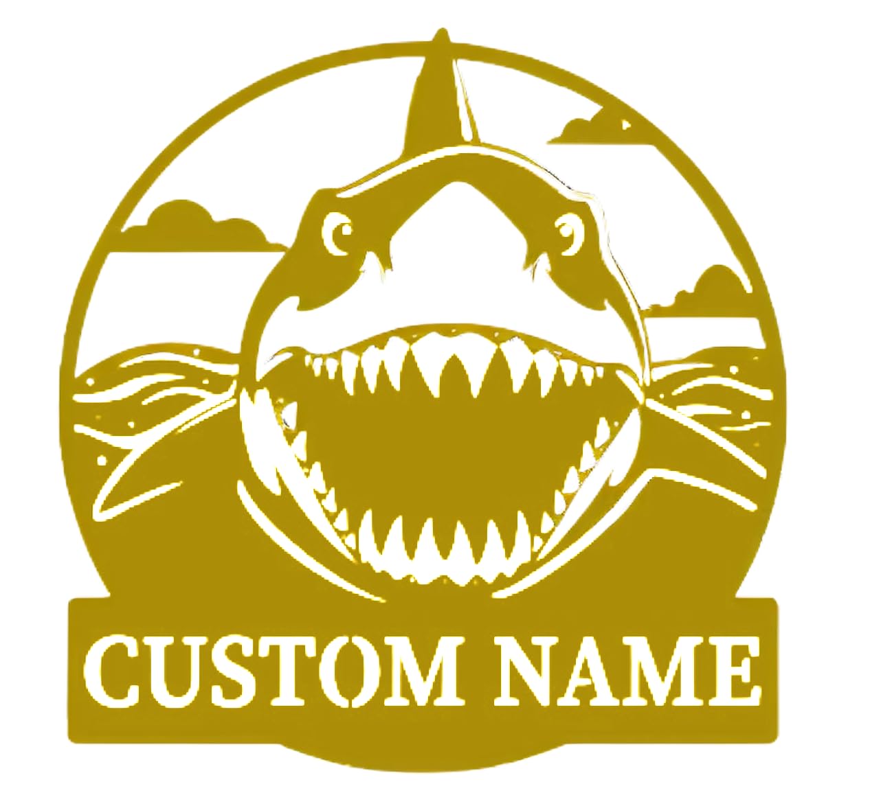 Personalized Shark Metal Sign - Welcome Guests to Your Festive Beach Party with this Cute Last Name Sign for Home Décor Gift