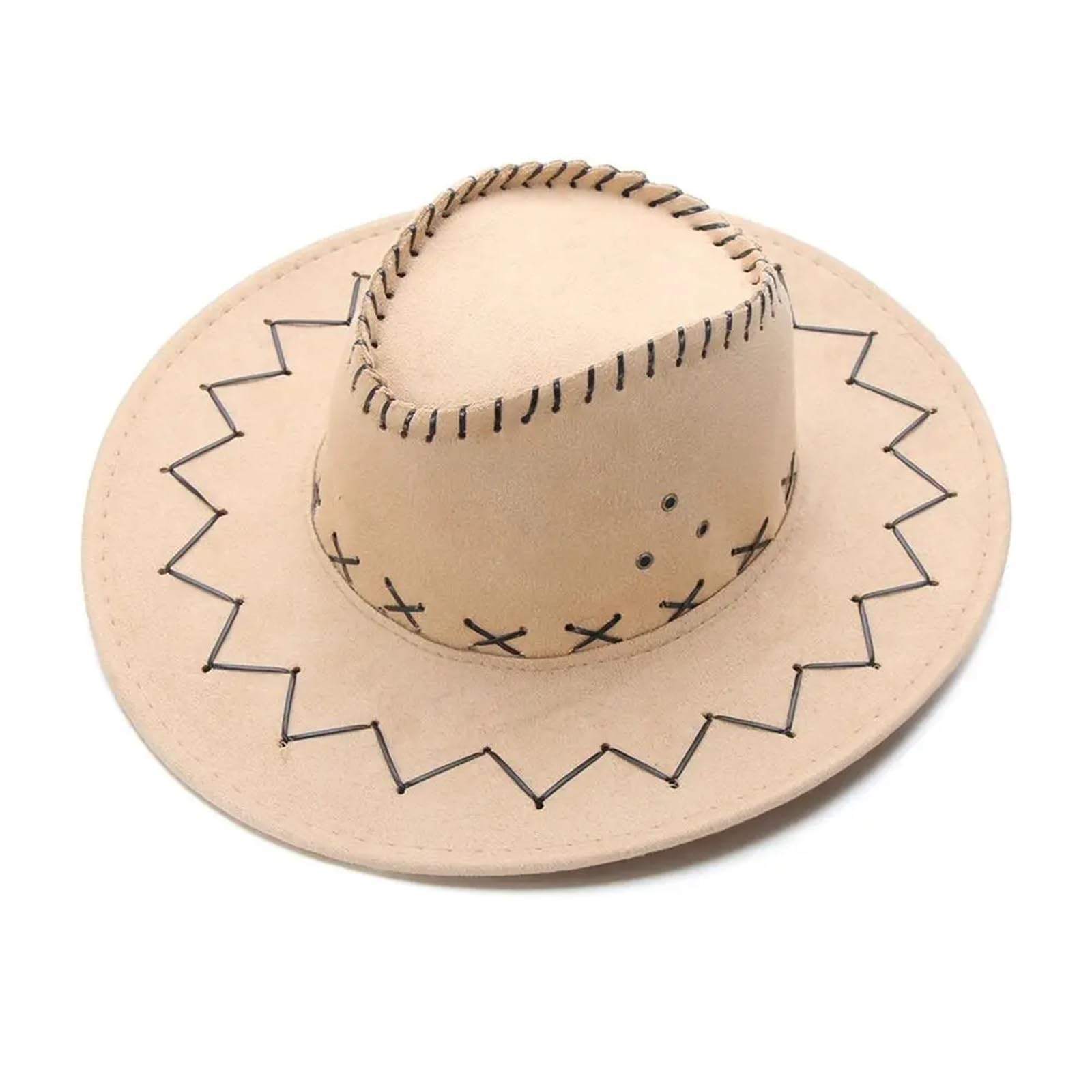 Sombrero de vaquero occidental unisex, sombrero jazz ala ancha, accesorio for disfraces Para Adulto