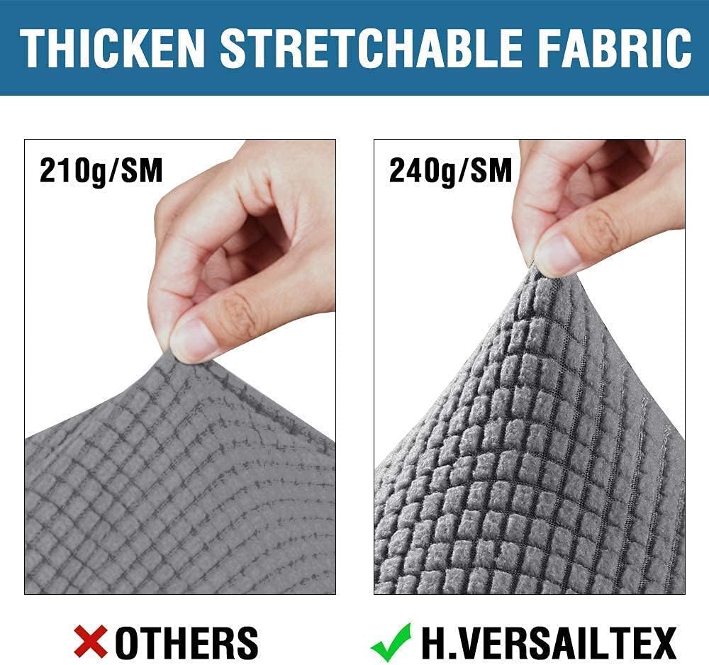 H.VERSAILTEX Stretch Sofa Covers for 3 Cushion Bundle 2 Cushion Loveseat Sofa Cover, Grey