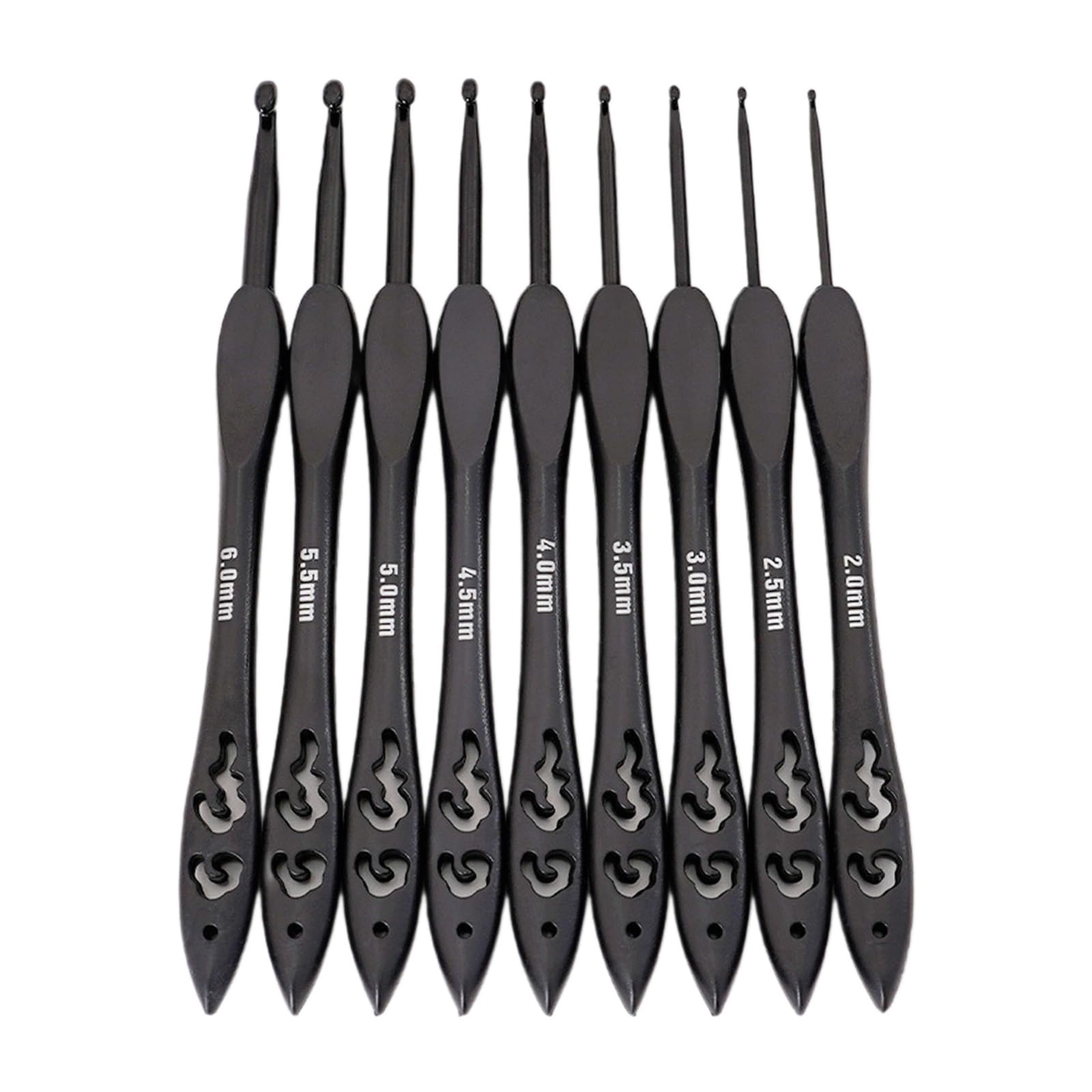 9 Pieces 2.0mm-6.0mm Crochet Hook Set Practical Knitting Needle Ergonomical Needle Accessories