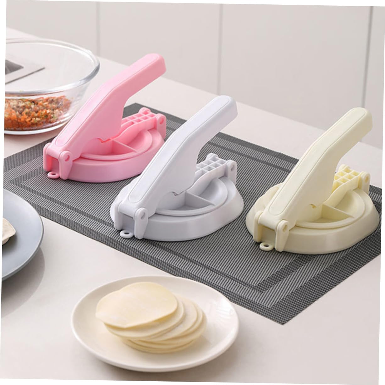 KICHOUSE 1pc Dumpling Wrapper Mold Manual Press Tool for Making Kitchen Gadget for Dumplings Wontons Pies and Easy to Press Mold