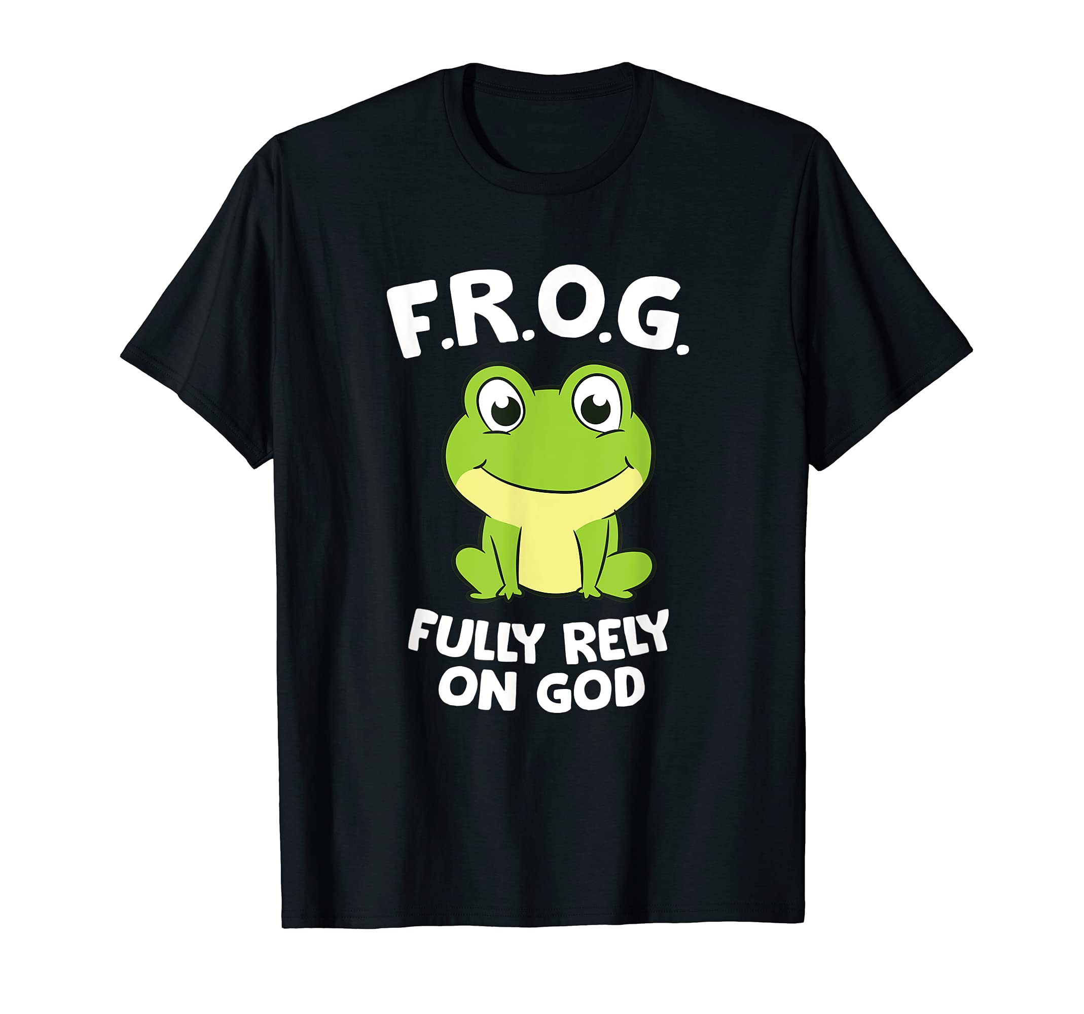 Cute Frog Tees and Frog GiftsCute Frog Fully Rely On God Christian Frog T-Shirt