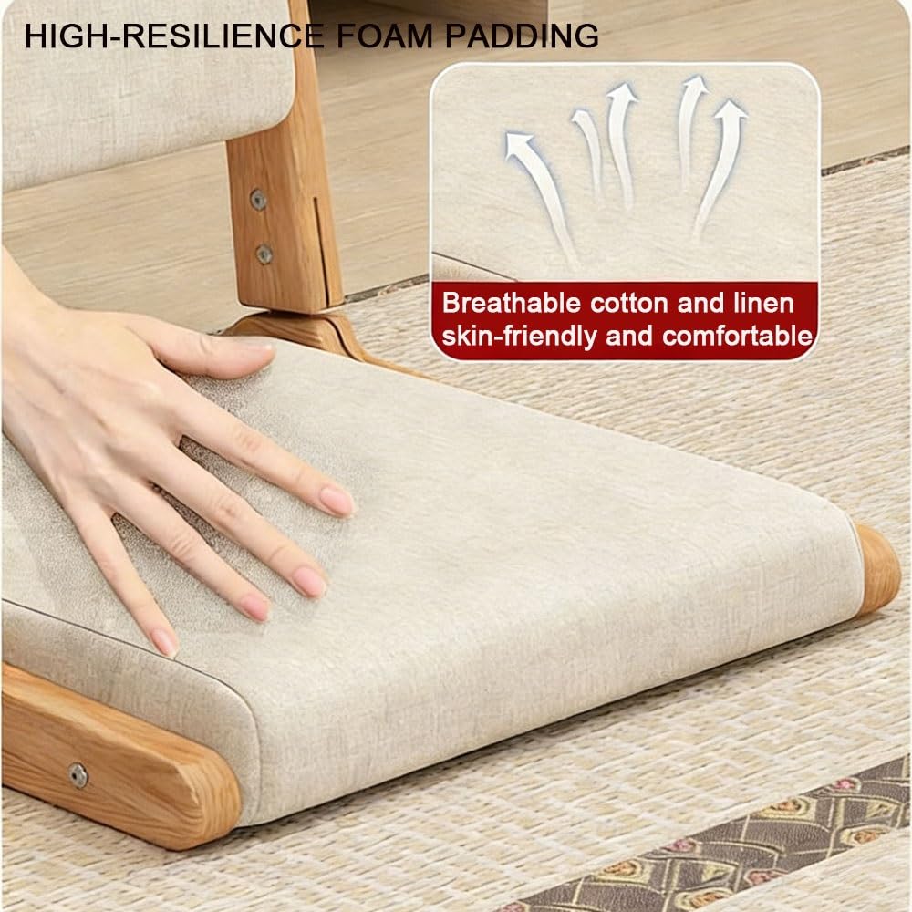 Genérico Silla Plegable de Suelo con Respaldo – Asiento Ajustable para meditación y ventanal para Sala de Estar, Dormitorio