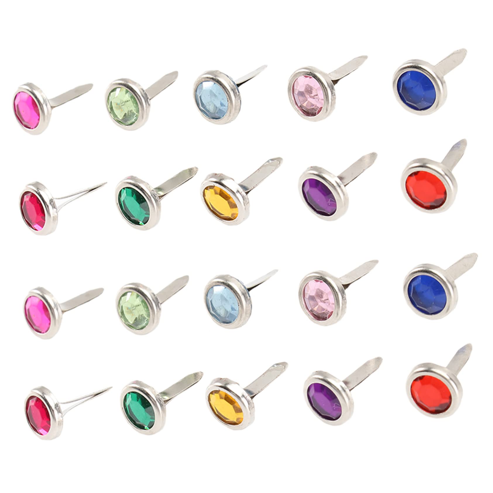 Housoutil 100 Pack Mini Round Brads Craft Brads Paper Fasteners for Scrapbooking DIY Projects Stamping Decor (8x15mm Assorted Colors) Random