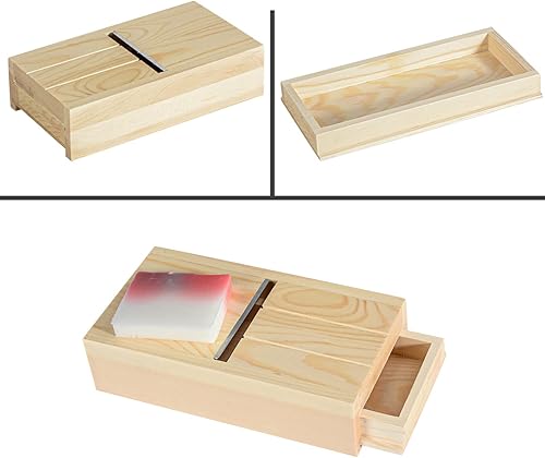 Miniatura 4 de Cortador de jabón de madera, biseladora, recortadora, caja de cajón de afeitado para hacer jabones artesanales hechos a mano (madera)