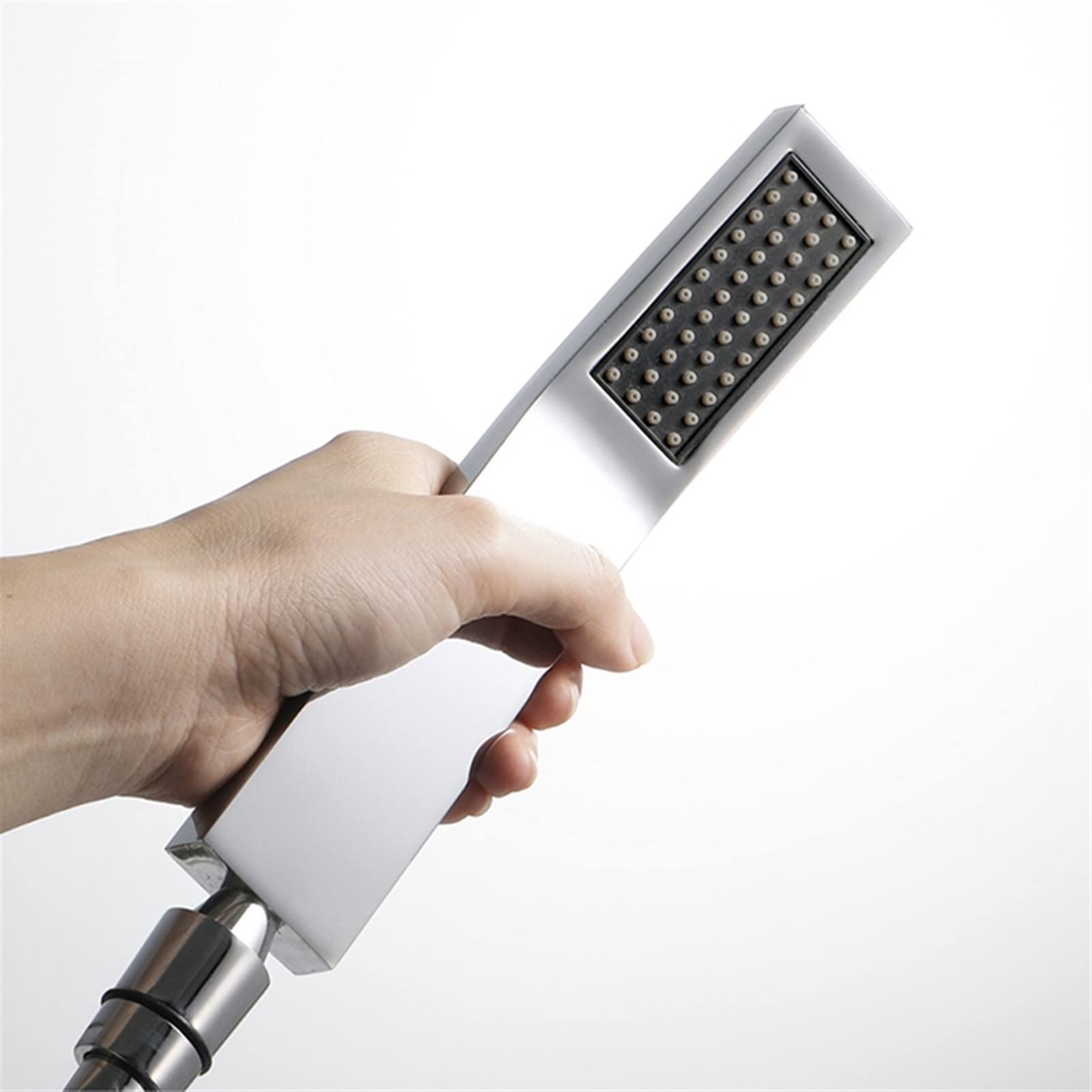 Alcachofa de ducha y manguera Juego de ducha de mano Cabezal de ducha de latón de mano montado en la pared Soporte de ABS Manguera de acero inoxidable Rociador de ducha que ahorra agua (Color: Negro)