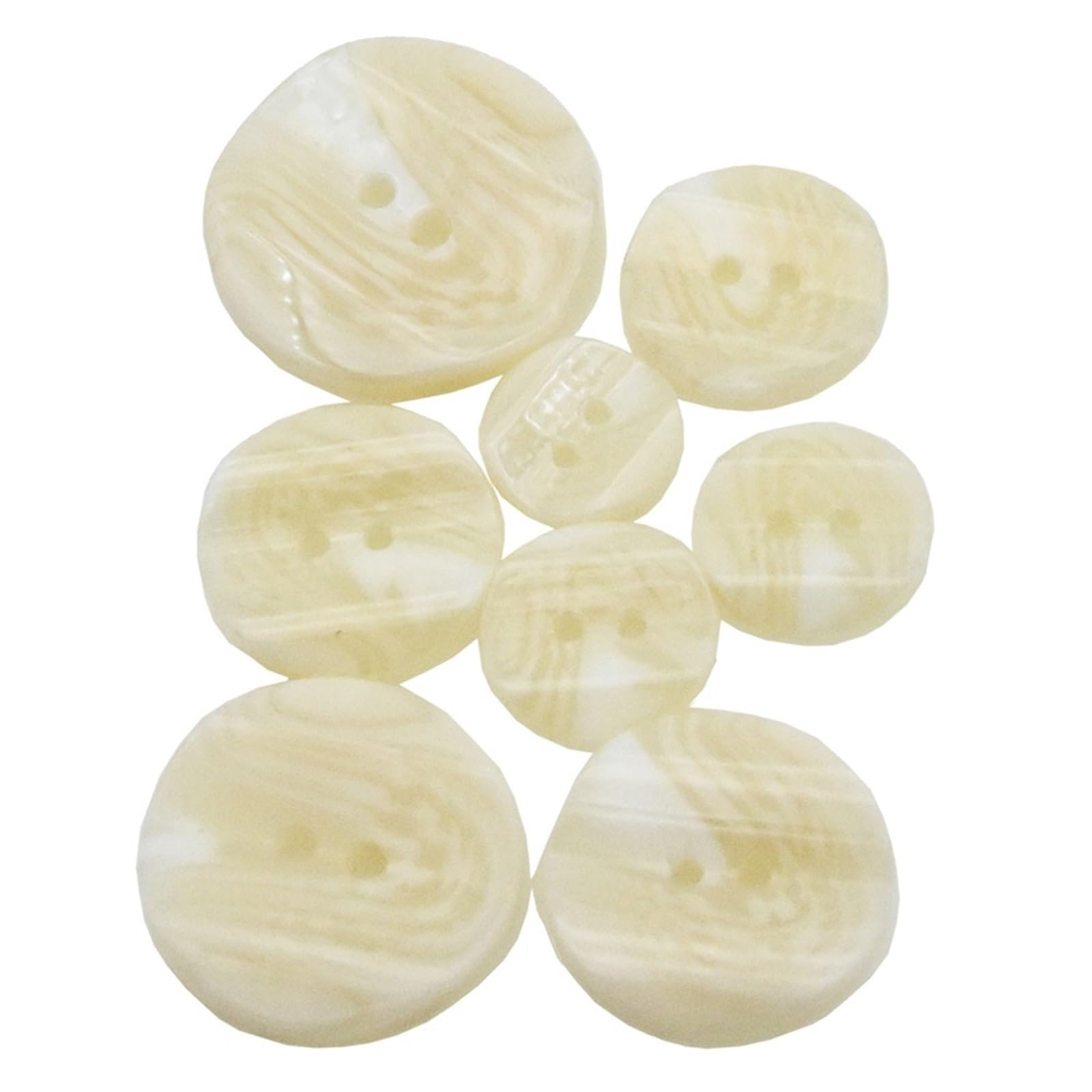 bottoni, Bottoni tondi in resina 2 fori irregolari in stile beige 15-30 mm(25mm 10 pcs)