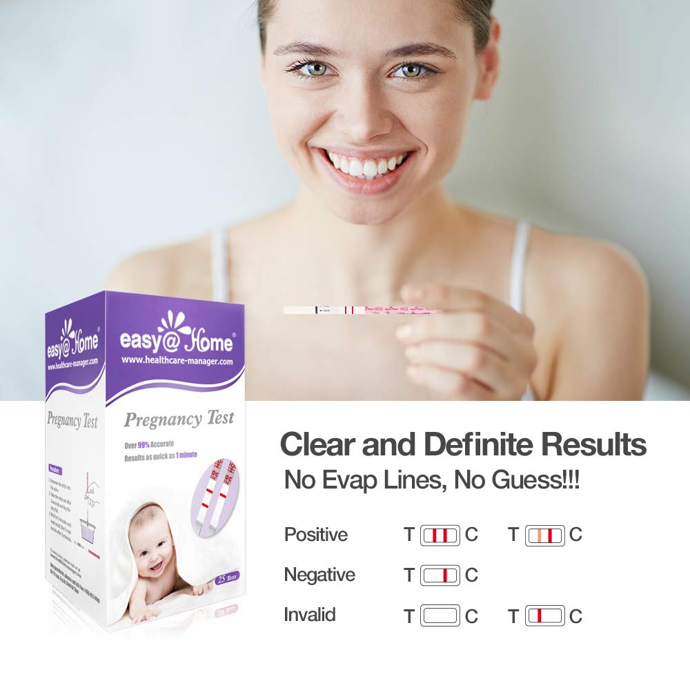 EasyHome 25 x Pregnancy Test Strips for Early Detection 10 MIU/ml