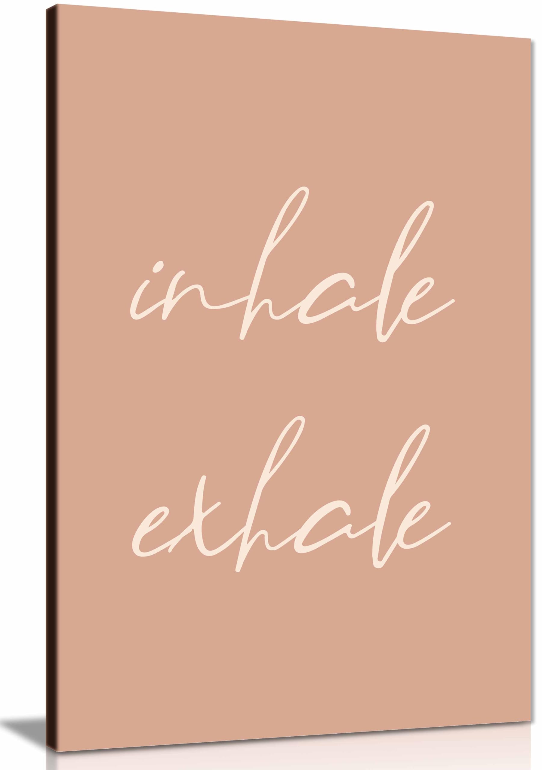 Inhale Exhale 2.0 Framed Canvas Print, Pictures for Home Walls, Bedroom, Living Room & Bathroom Decor 46x31cm (18x12in)