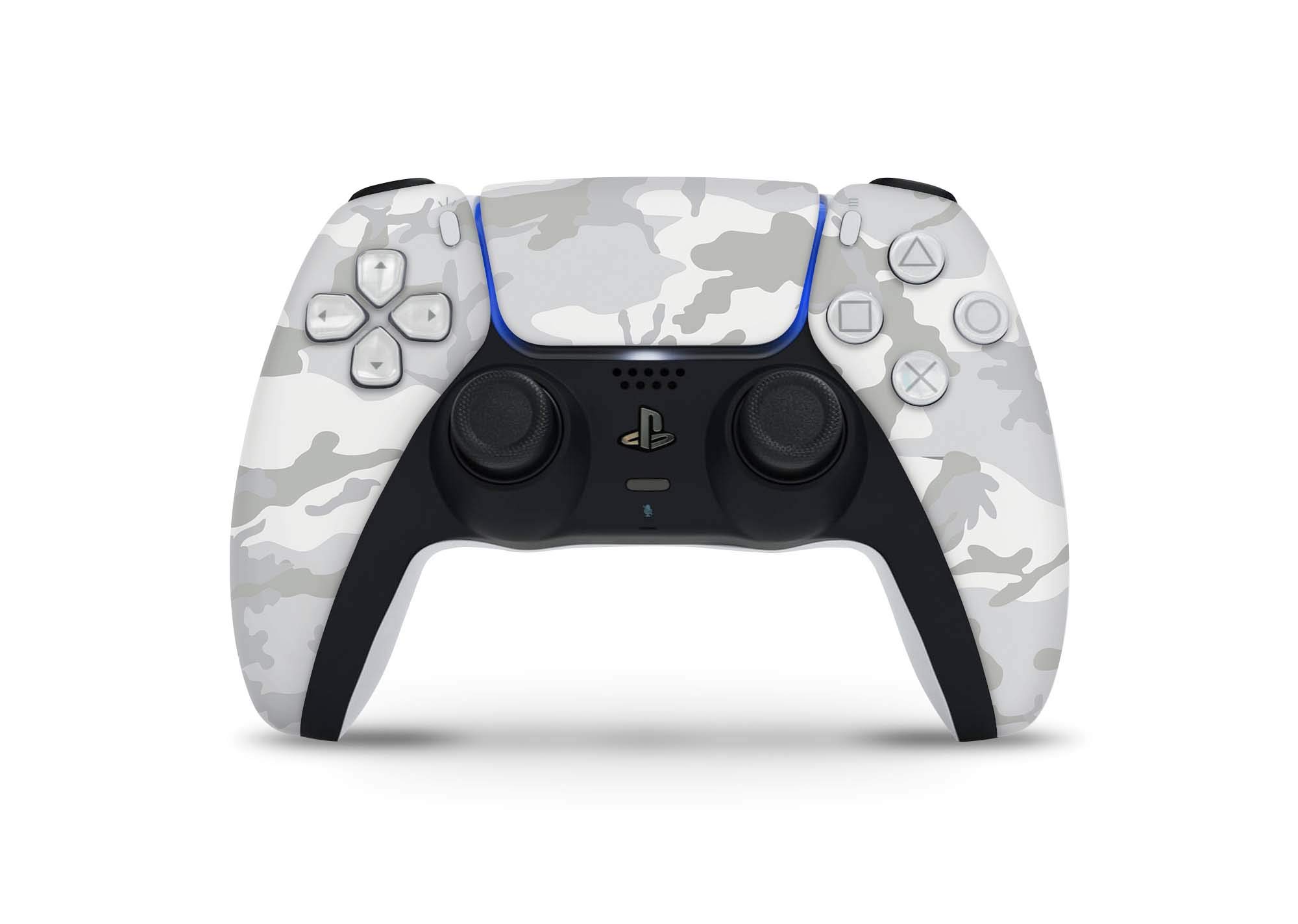 Design Aufkleber Skin Wrap Folie für Sony PlayStation 5 Controller PS5 DualSense Skins Schutz Folie White Camo
