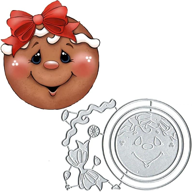 Troqueles de pan de jengibre con lazo de Navidad, troqueles de corte de pan de jengibre, plantillas de corte de pan de jengibre, tarjetas de álbumes