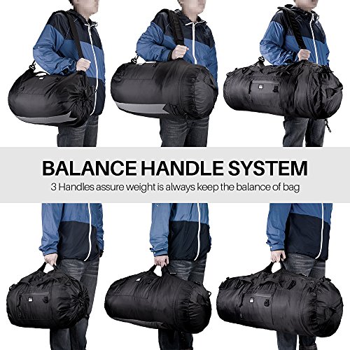 NEW LABS Ultralight Waterproof Portable Adjustable Travel Duffel Bag with Reflector for Outdoor Sports