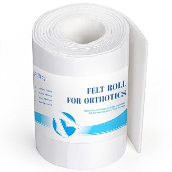 Pllieay Adhesive Felt Roll, Orthopedic Felt Roll 1/8" Thick 6" x2.5yd Quality Rayon Blend for Provide Cushioning and Support in Pain Foot