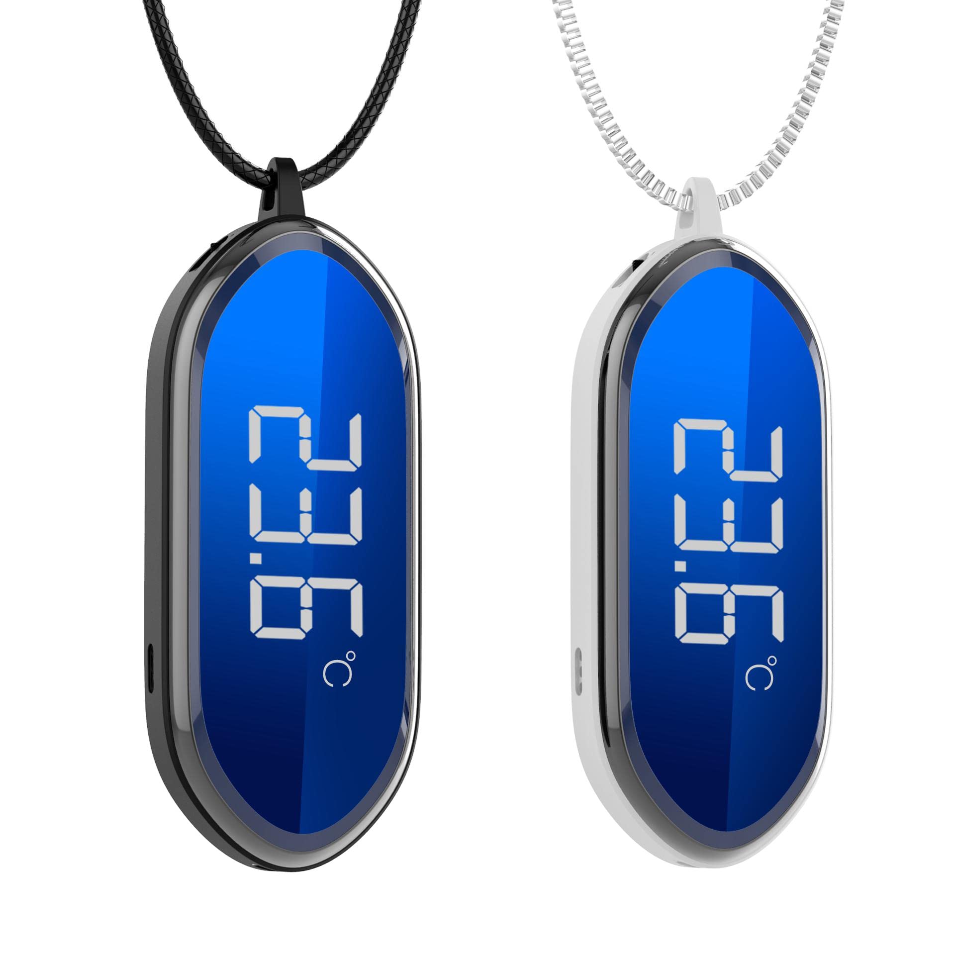 ZYZM Anion Air Purifier Smart Necklace Portable Household car Disinfection Machine Temperature and Humidity Detection (White)