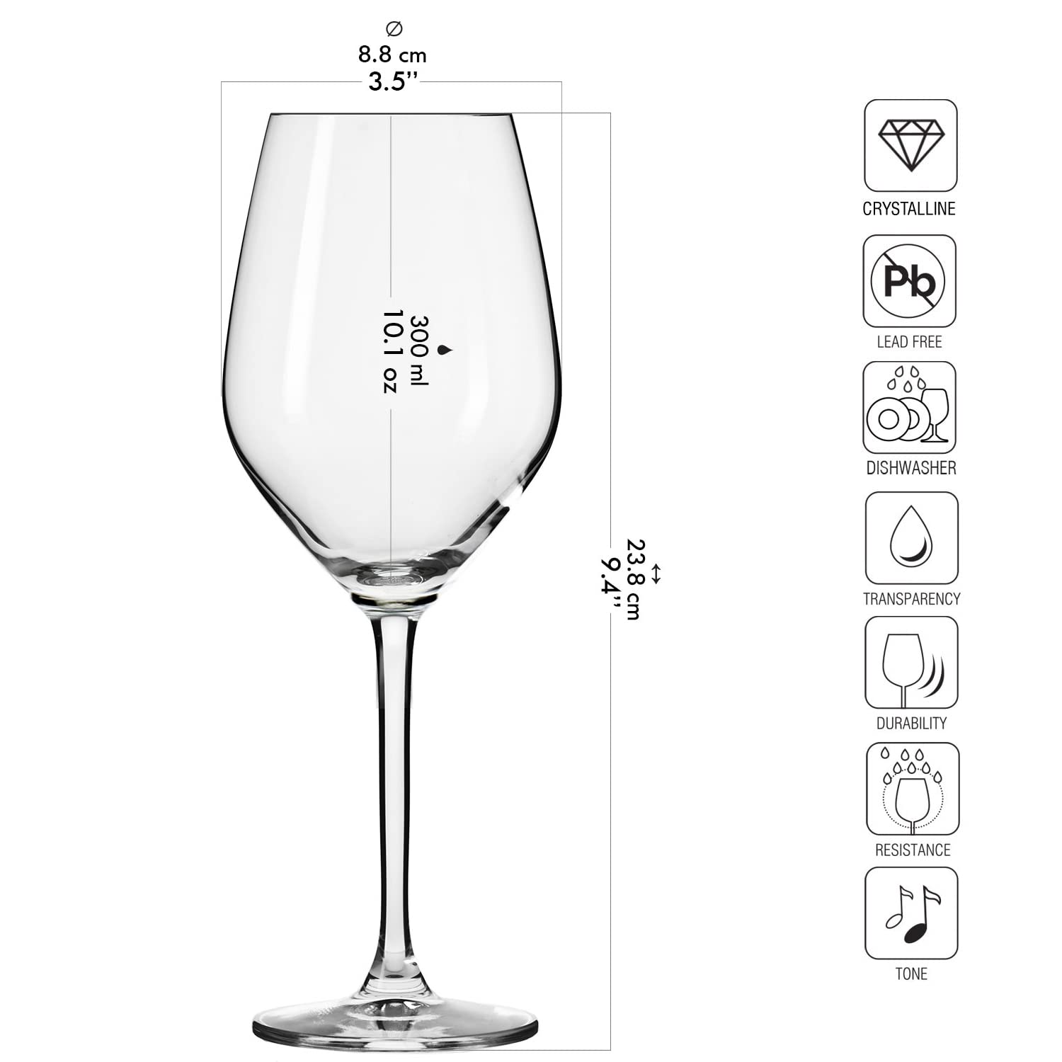 KROSNO Zoonder Rode Wijnglazen | Set van 6 | 580 ML | Harmony Collectie | Kan ook