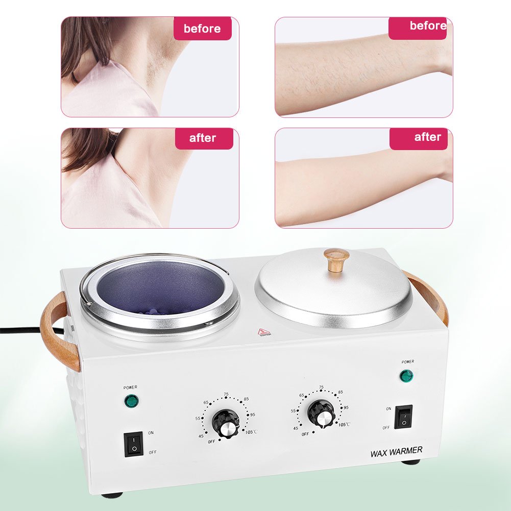 Calentador De Cera Depilatoria De 220v, Máquina De Calentador De Cera Eléctrica De Salón Spa, Calentador De Cera, Doble Tarro De Calentador De Cera Caliente De Parafina, Para Depilación Profesional