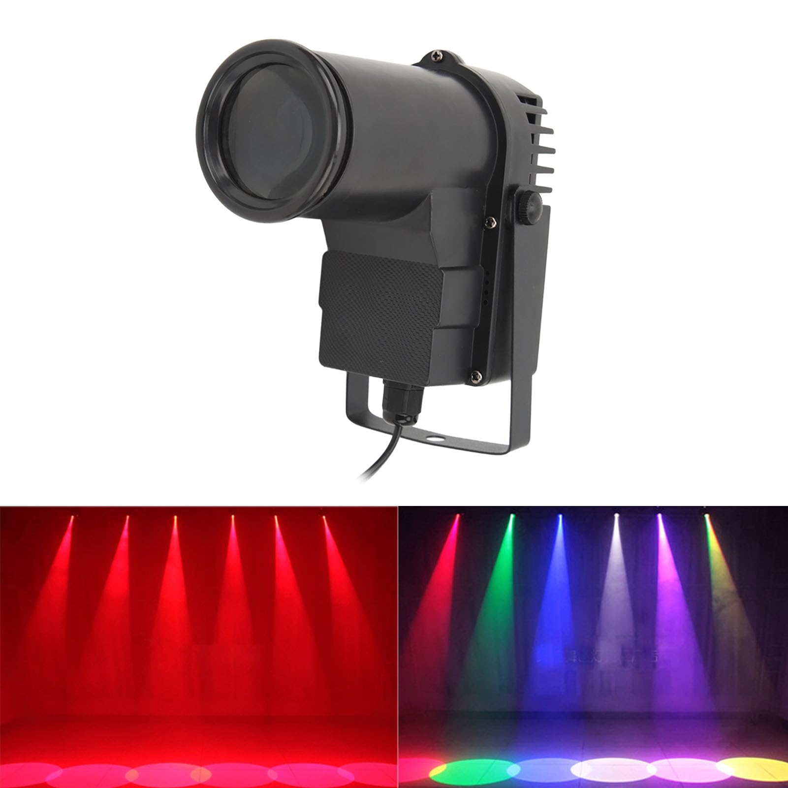 Projecteur de Boule Disco, 90-240 V 10 W RGBW LED Pinspot Light Support DMX512 Contrôle 4 en 1 Boule Disco Lumières Boule de Miroir Lumière de Scène Spot pour Fête Disco