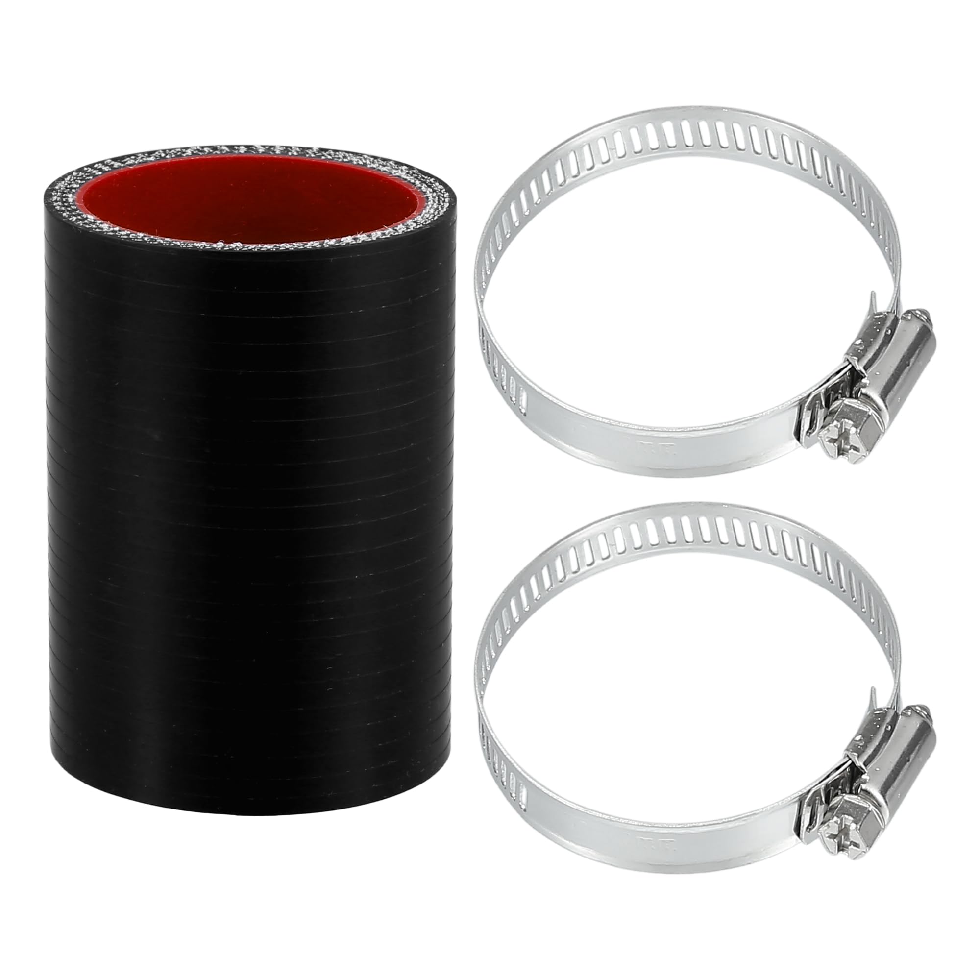X AUTOHAUX Tubo Silicone Universale 38mm X 100mm Nero/Rosso Con Fascette – Per Raffreddamento Motore, Turbo, Intercooler