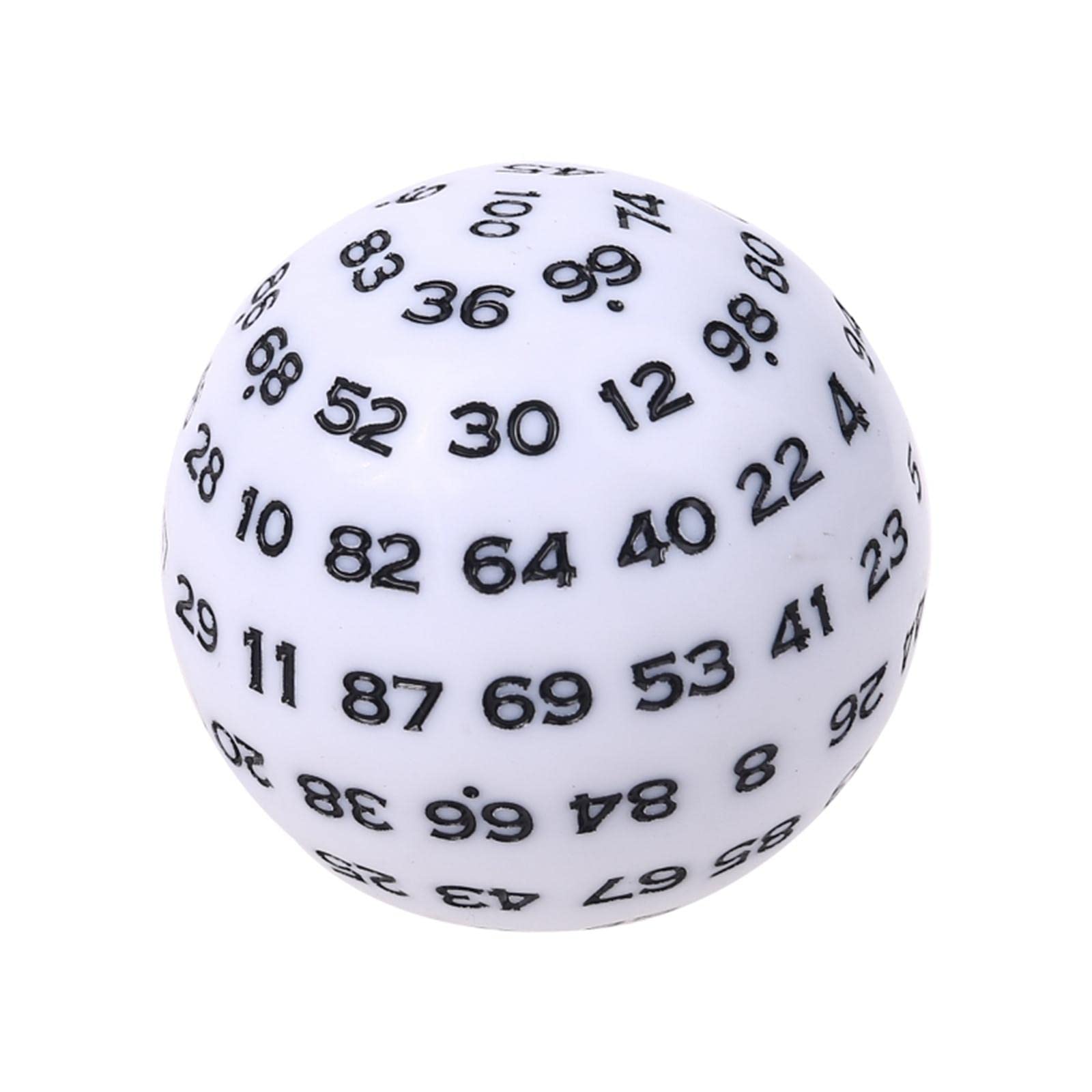 Set di 10 dadi poliedrici in acrilico, per giochi e intrattenimento, colore bianco, 48 mm