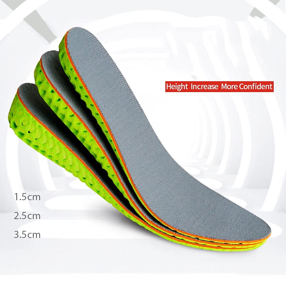 Plantillas para aumentar la altura, suela de elevación invisible suave, transpirable, panal, aumento más alto, almohadilla para zapatos, tamaño libre para mujeres y hombres (color: 35-38 (2