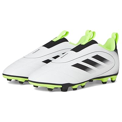 adidas Kids Goletto IX Laceless Firm/Multi Ground Soccer Cleats (Toddler/Little Kid/Big Kid) Kids Shoes White/Black/Lucid Lemon