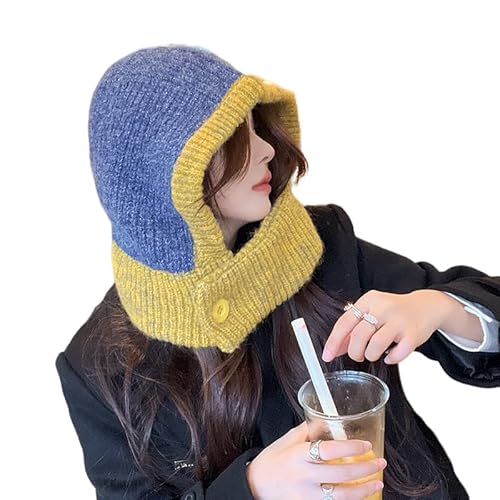 BomberRabbit バラクラバ ニット レディース おしゃれ コーデ 韓国 トレンド 赤ずきん かわいい (ダークブルー)