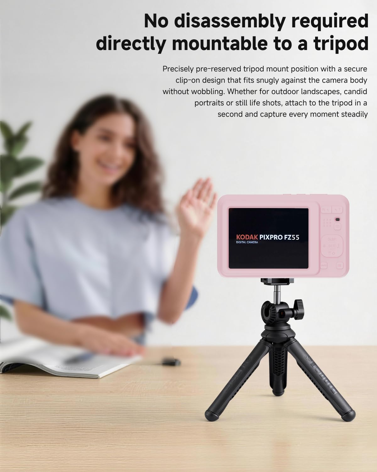 Silicone Case for Kodak PIXPRO FZ55 Digital Camera with Screen Protector and Lanyard for Kodak PIXPRO FZ55 Accessories- (Pink)