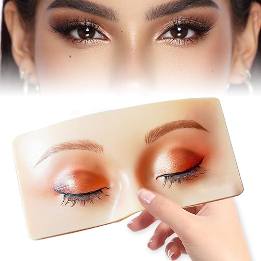 HANNEA® Dummy Eye for Makeup Practice Face Board Skin Realistic 3D Makeup Practice Skin for Eyebrow, Eye Makeup Practice Dummy For Women, Reusable Silicone Makeup Face for…