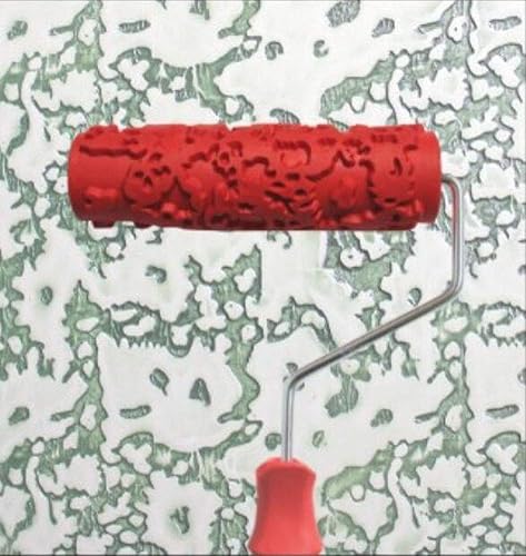 canjoyn Rodillo de goma decorativo de 7 "DIY modelado rodillo de pintura con mango de plástico