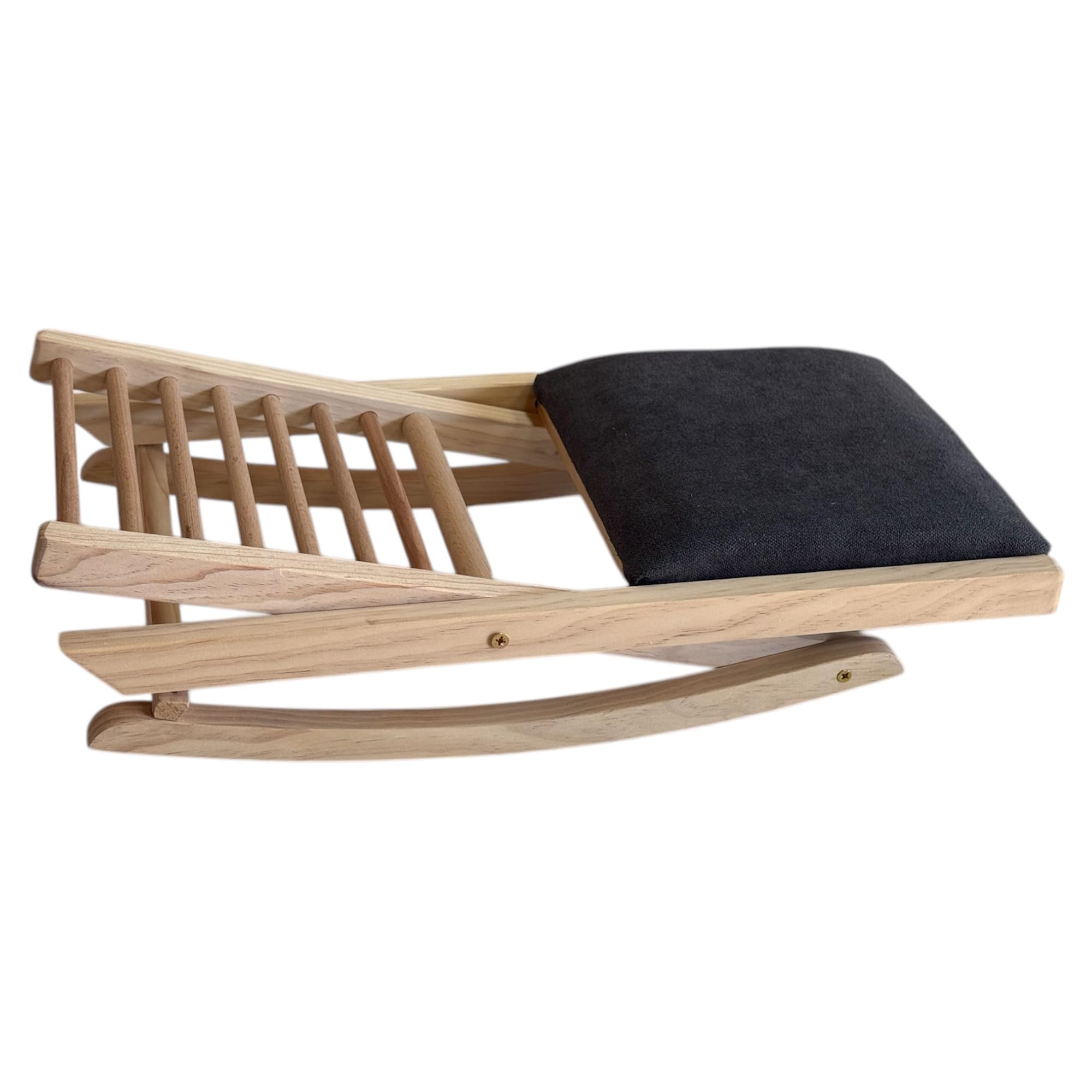 Sueña y Desacansa Reposapies Plegable Balancín de Madera de Pino y Fabricación Artesanal (Gris)
