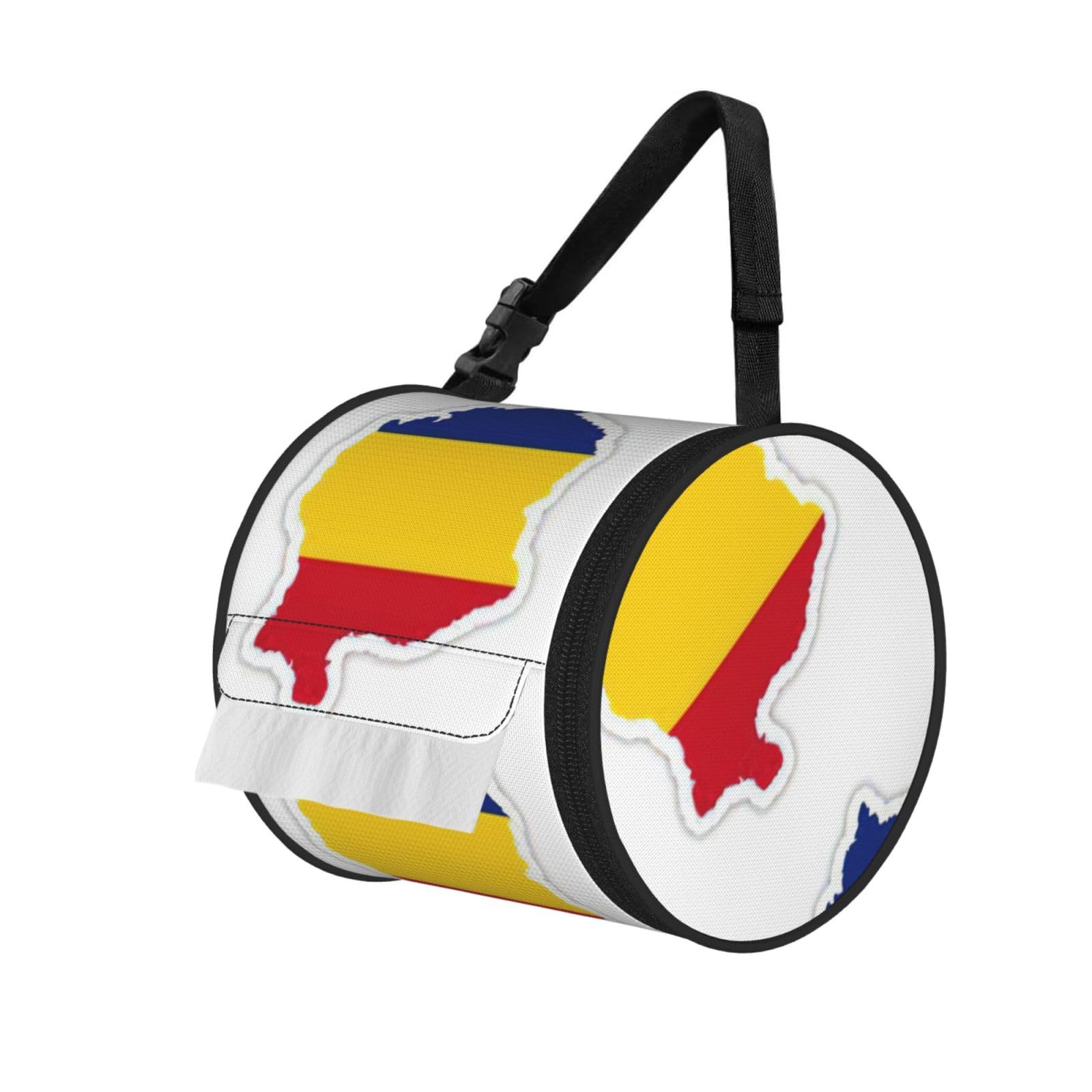 Romania Flag Map Print Fashion Tissues Organizer Box, Hanging Tissue Holder For Purse Coins For Car Office Daily Outing