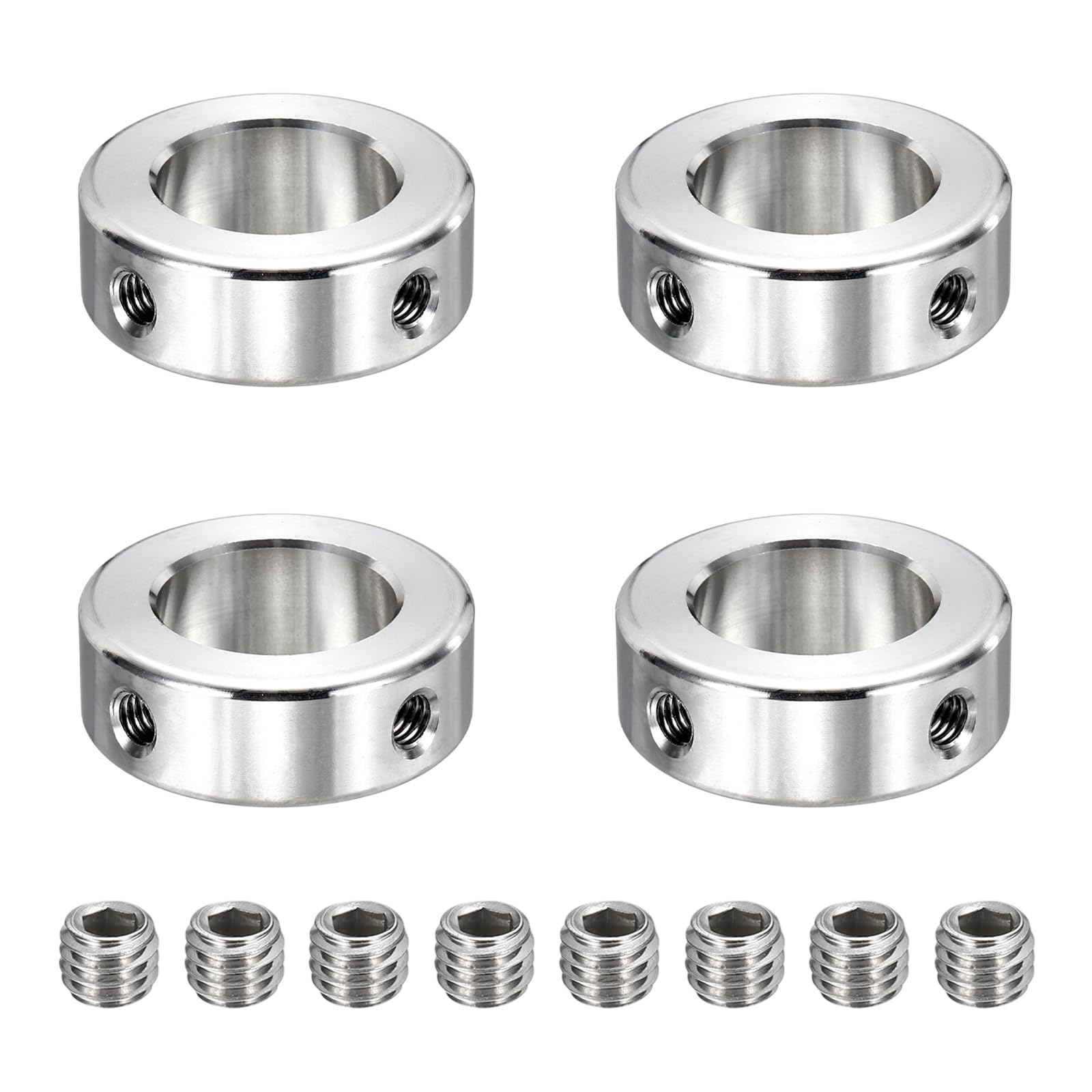 QUARKZMAN 4 Piezas De Collarín De Eje De Acero Inoxidable, 24 Mm (15/16") Diámetro Interior 40 Mm (1 9/16") Diámetro Exterior 14 Mm (9/16") Espesor Collarín De Bloqueo De Eje