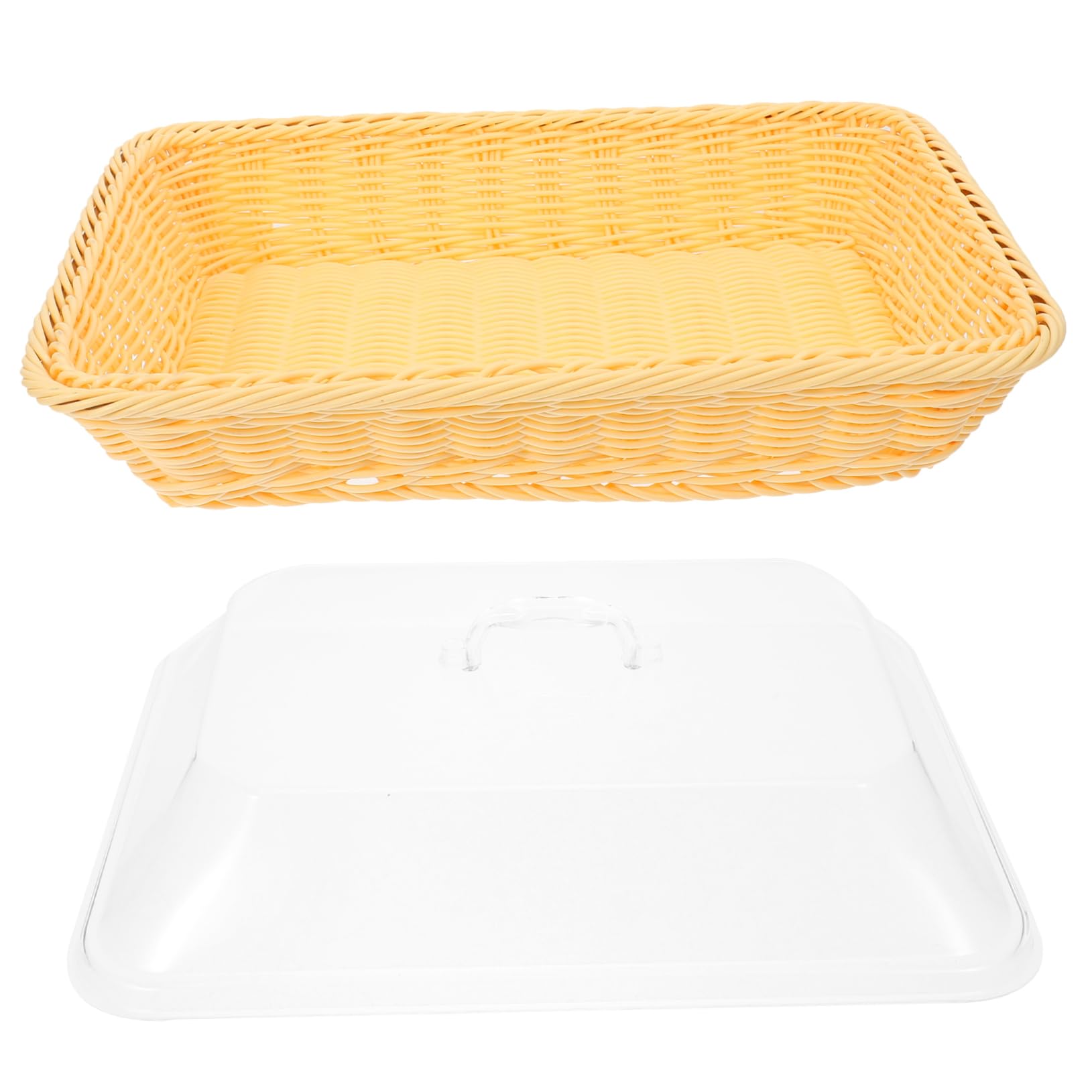 BEBEMOKO Snack Basket Imitation Rattan Storage Basket for Fruits and Snacks Woven Design for Home Kitchen and Events Dustproof and Versatile Use