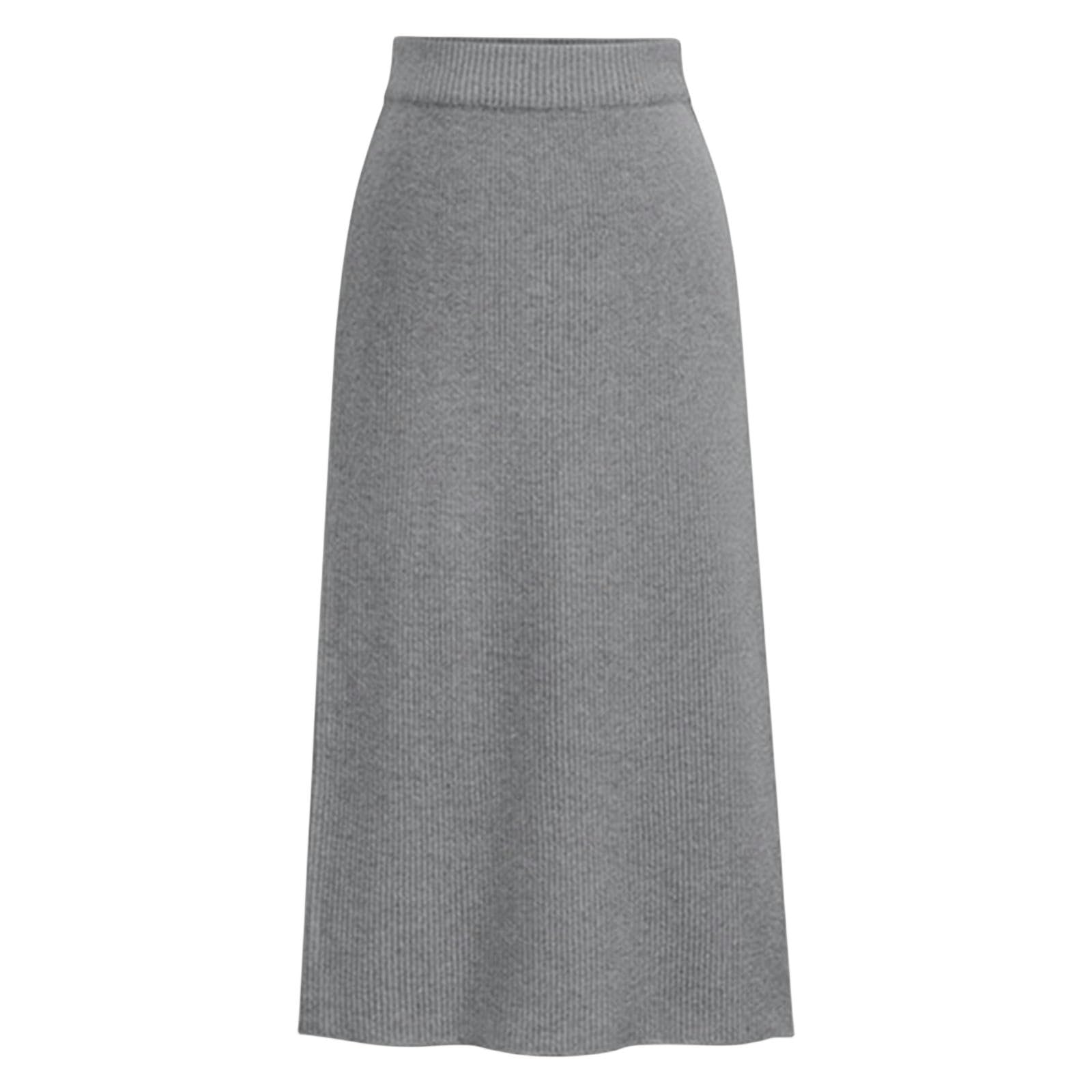 Spódnice damskie jesienno-zimowa dzianinowa spódnica ołówkowa kobiety spódnice z wysokim stanem damskie dzianinowa spódnica midi, czerwony (wine red), S