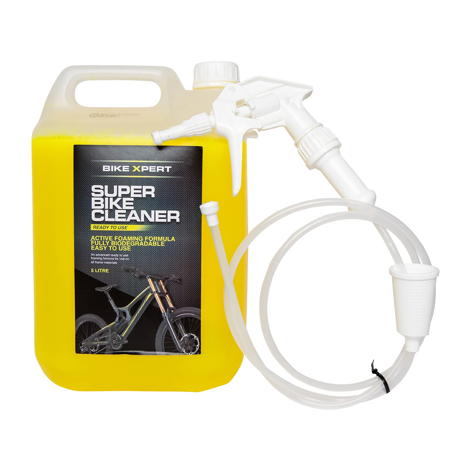 Bike Xpert Bike Cleaner | 5 litre With Foaming Extension Hose | Fast Acting Bike Wash | Biodegradable | For All Types Of Bikes | Bicycle Cleaning | Ready To Use