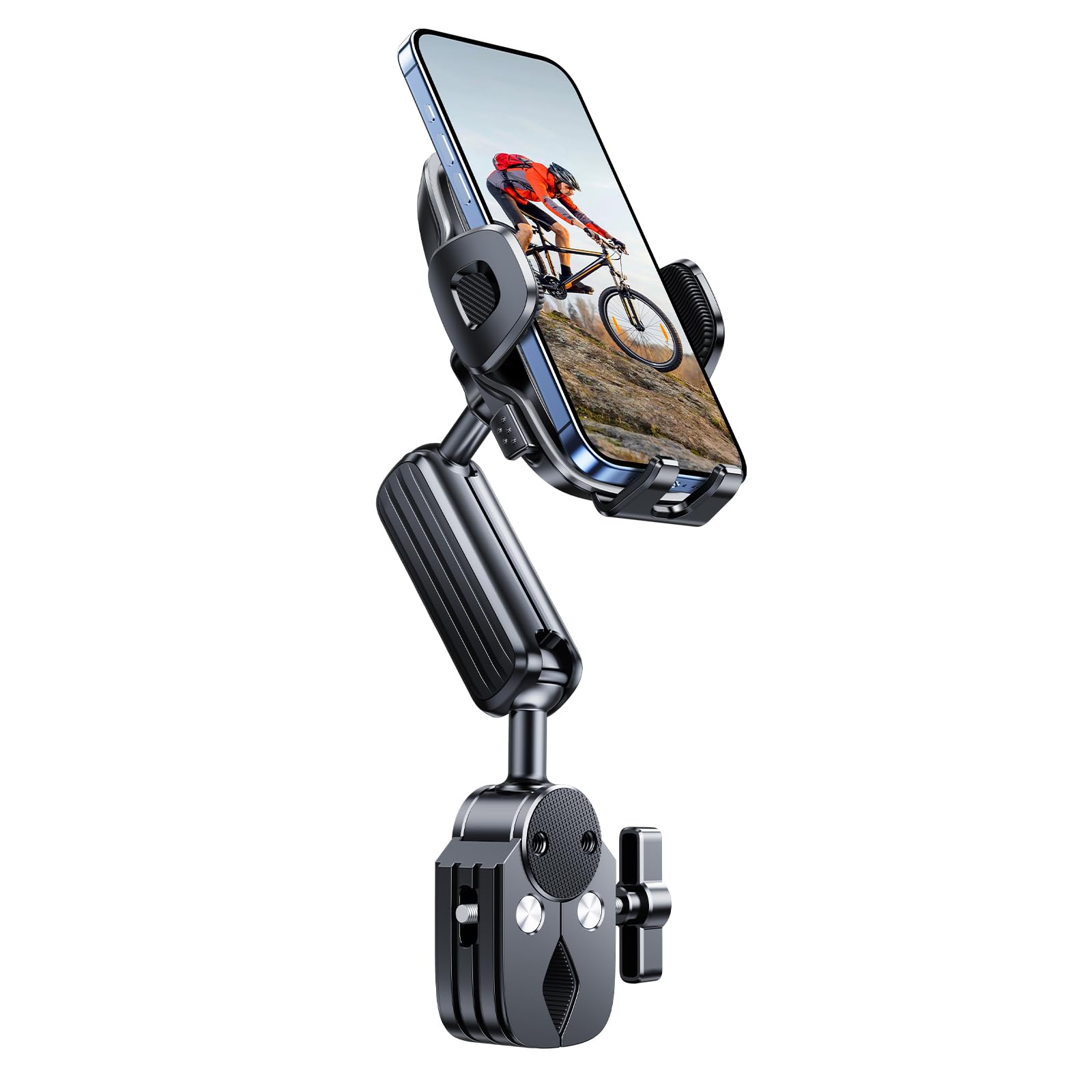 nediea スマホホルダー 自転車 360度回転 片手操作 バイク スマホホルダー 自転車用 スマホ ホルダー スタンド 簡単取付 ロードバイク ワンタッチ スマートフォン ホルダー 携帯ホルダー オートバイ スマホ固定 防振 脱着簡単 耐久性 4.7～7インチ携帯電話との互換性