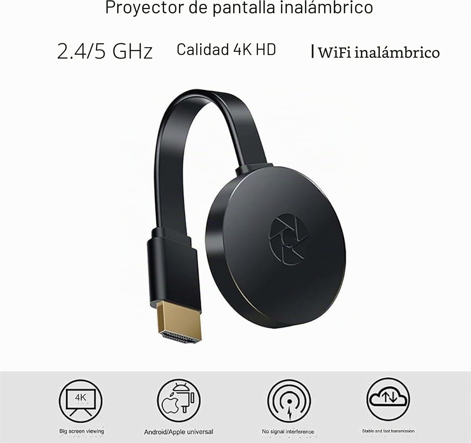 TV Box - Acceso Gratuito a Todos los Canales, Adaptador de Pantalla HDMI, proyector de Pantalla inalámbrico, transmisión inalámbrica de PC a TV